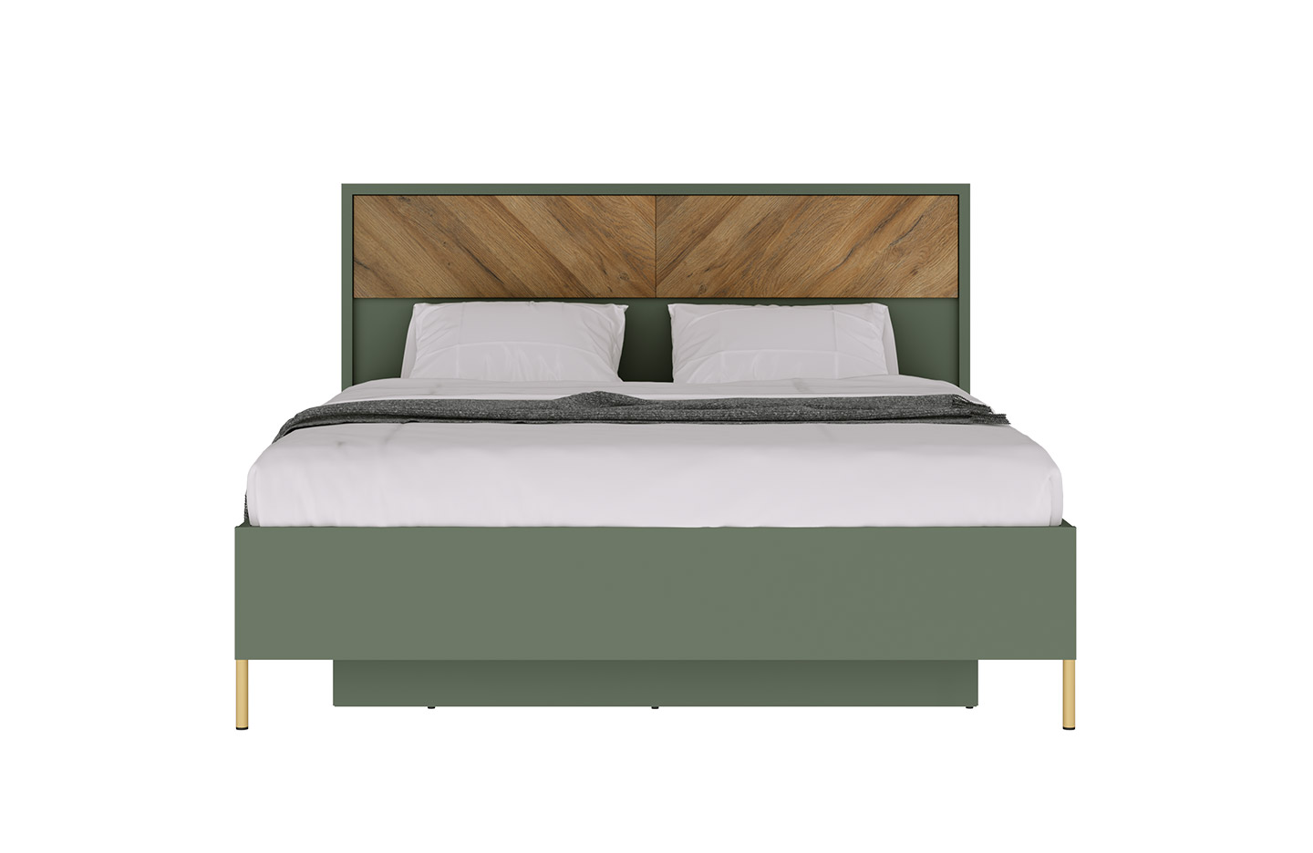 Кровать Сиена LOZ160x200, Дымчатый зелёный/ Дуб вотан купить
