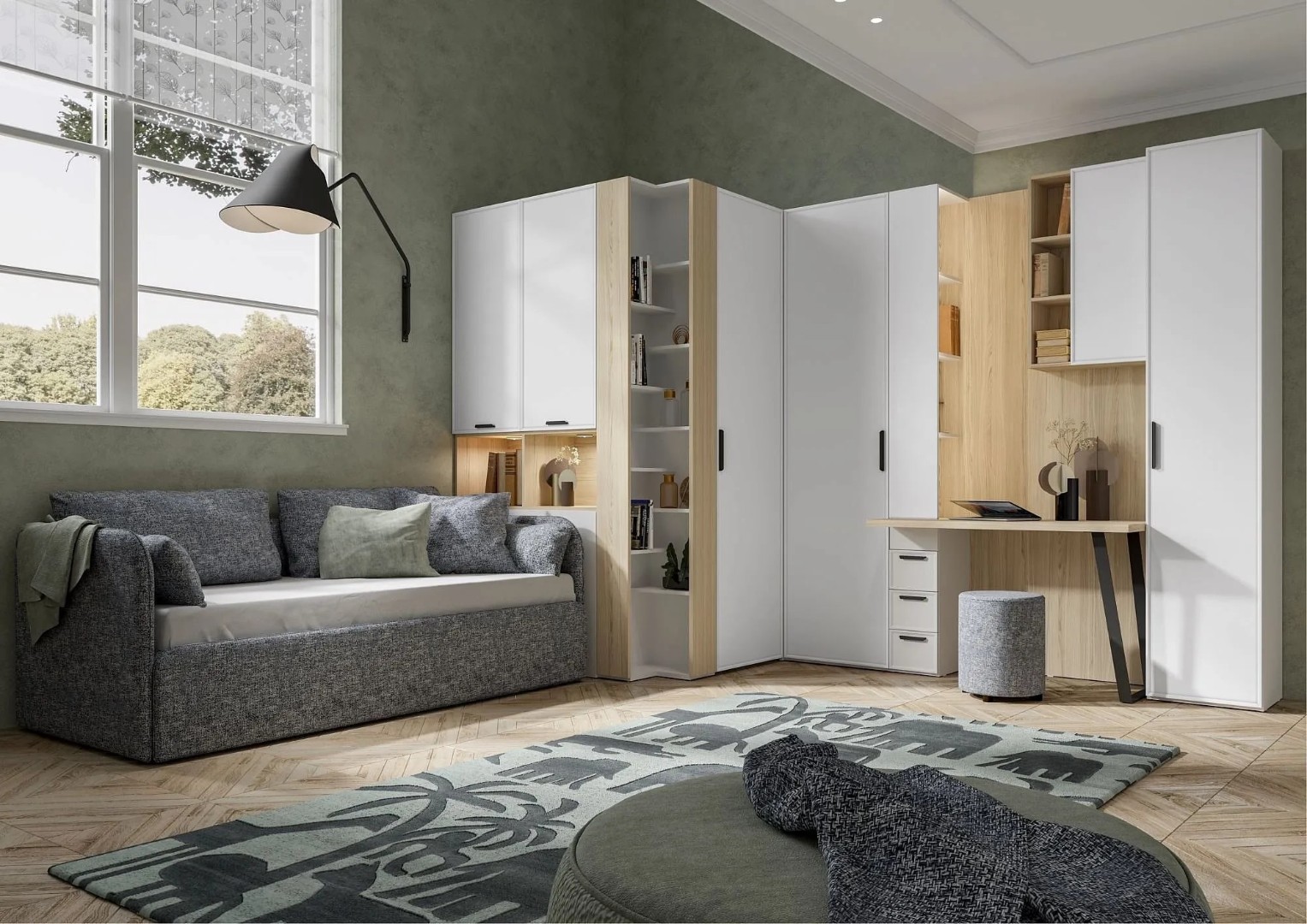 Стол письменный Rimini белая с секцией 2 купить
