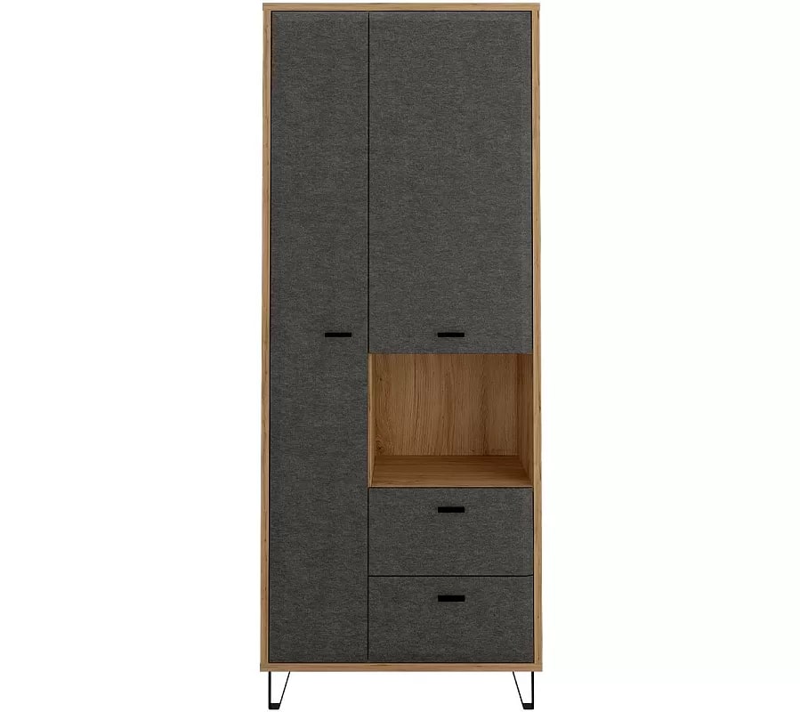 Шкаф GRACE REG2D2S Дуб наварра, Графит купить