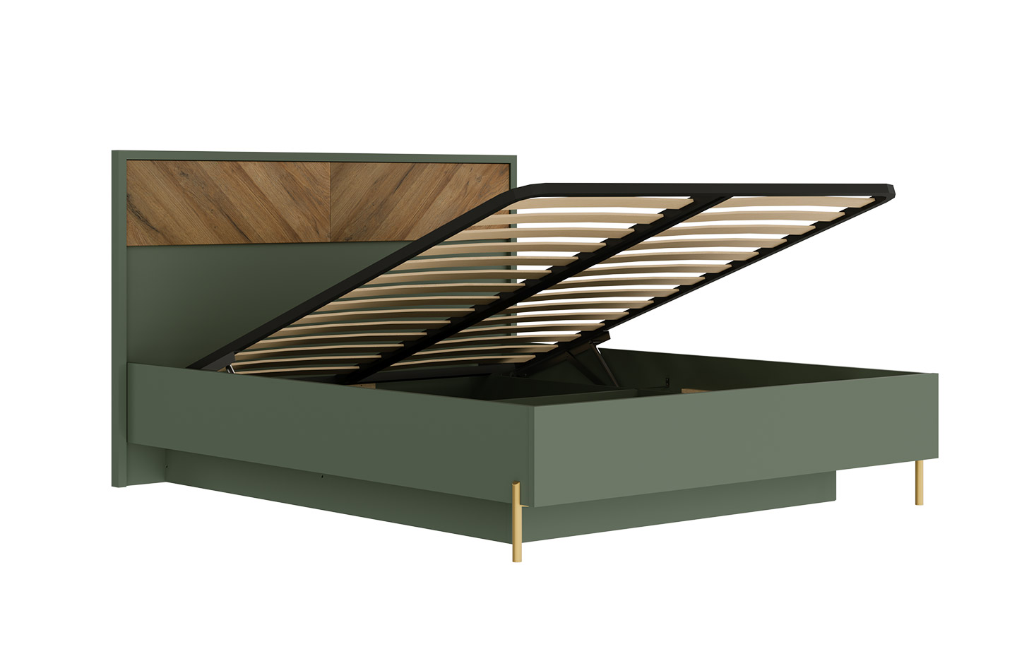 Кровать Сиена LOZ160x200, Дымчатый зелёный/ Дуб вотан купить