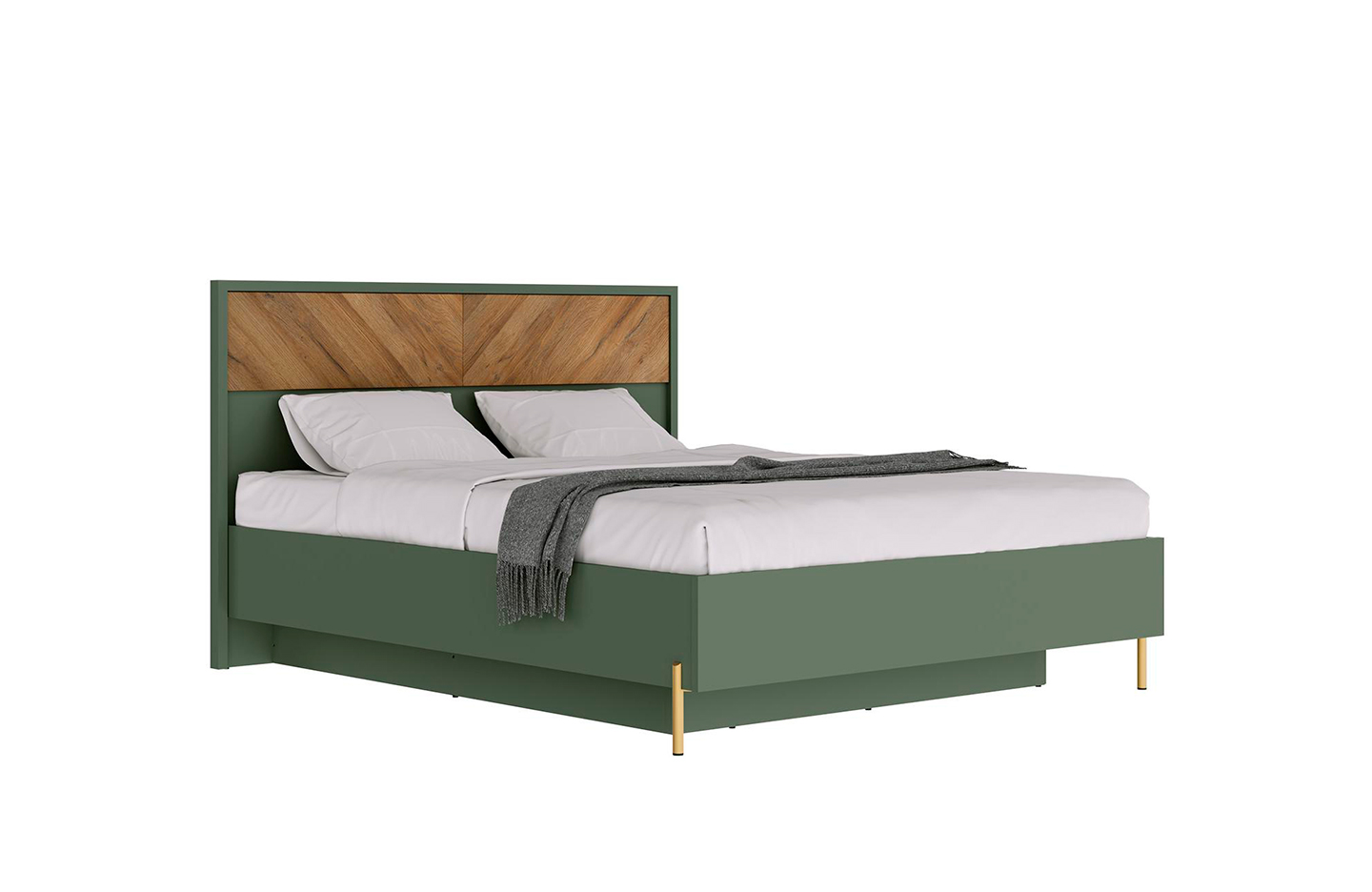 Кровать Сиена LOZ160x200, Дымчатый зелёный/ Дуб вотан купить